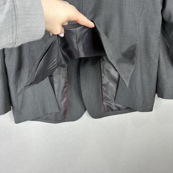 Pronto Uomo Blazer Mens 50L Gray Wool Blend Formal Suit Jacket 2 Button Career - Picture 6 of 12